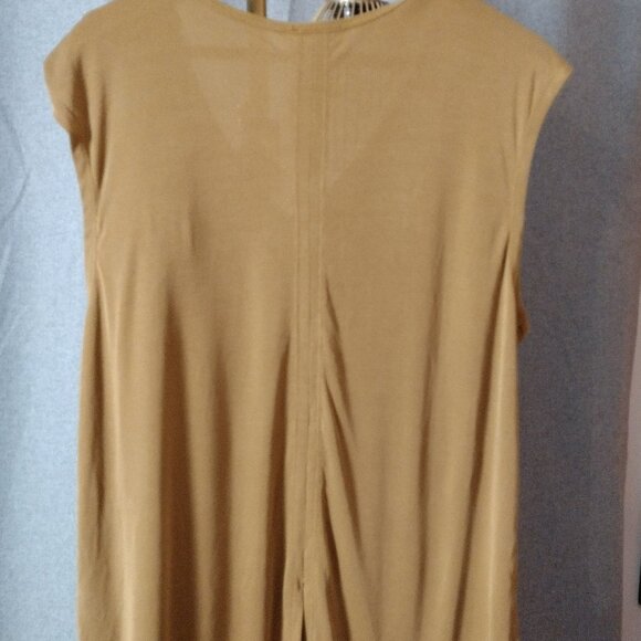 Jessica Simpson Sleeveless V-Neck Top XL – Tan/Camel Flowy High-Low Blouse - Picture 4 of 8